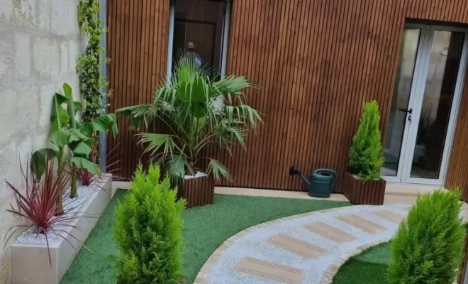 travaux fini de une belle terrasse verte 